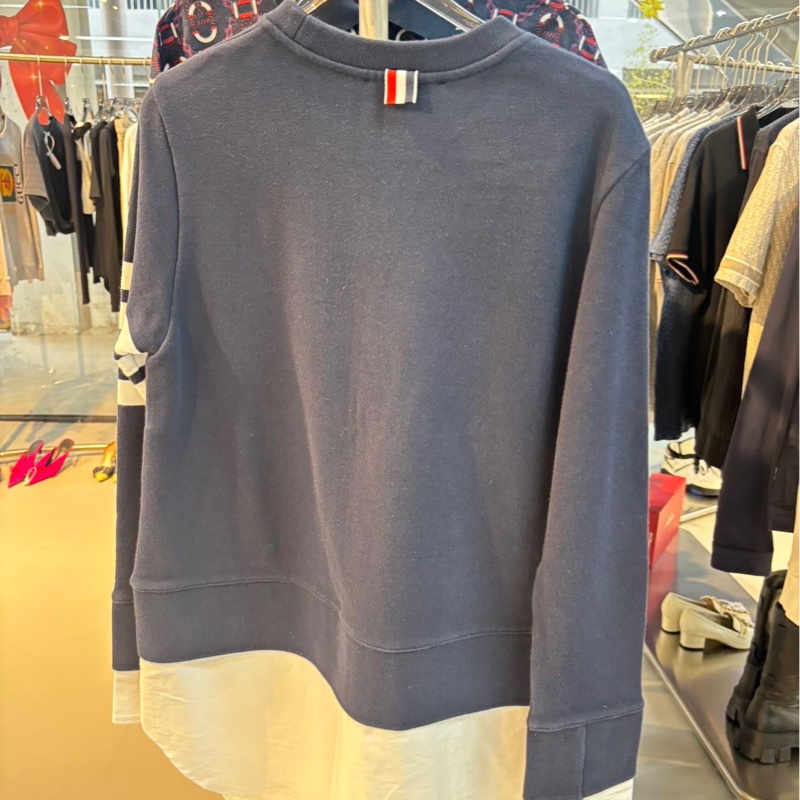 Thom Browne 藏青色假兩件衛衣 尺碼 42-1