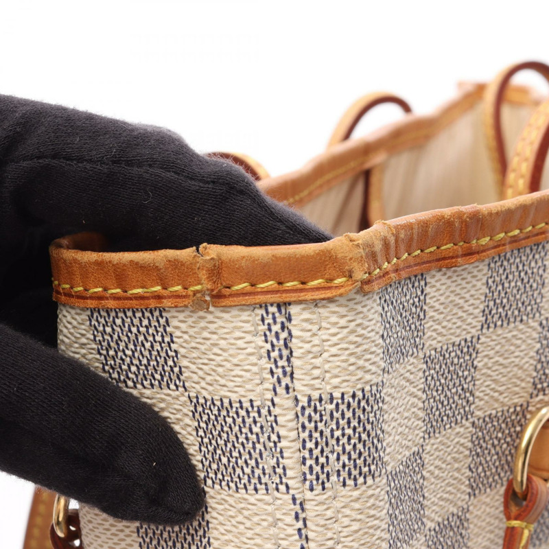 路易威登 Neverfull MM 手提單肩包 N51107 Damier Azur 帆布 二手 LV-9