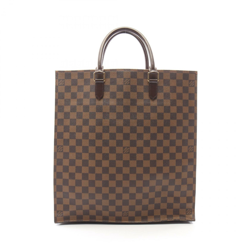 LOUIS VUITTON Sac Plat Tote 手提包 N51140 Damier Ebene 帆布皮革 二手 LV-0
