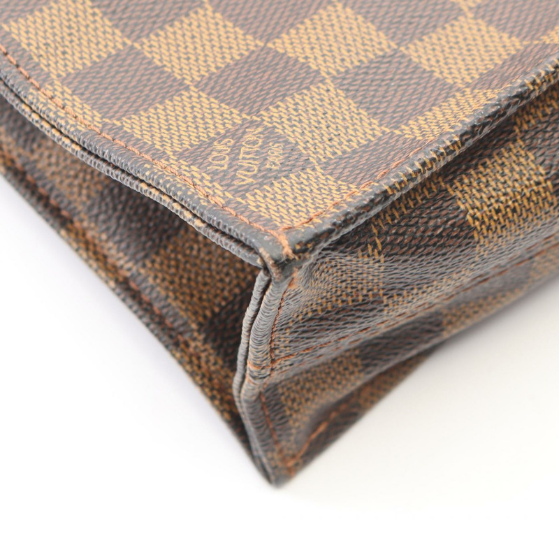 LOUIS VUITTON Sac Plat Tote 手提包 N51140 Damier Ebene 帆布皮革 二手 LV-5