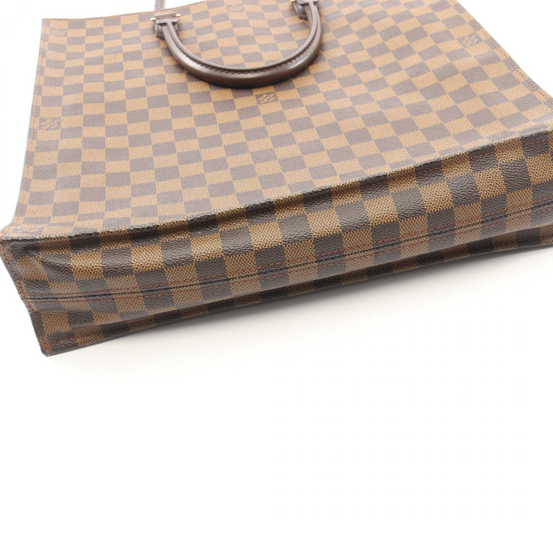 LOUIS VUITTON Sac Plat Tote 手提包 N51140 Damier Ebene 帆布皮革 二手 LV-8