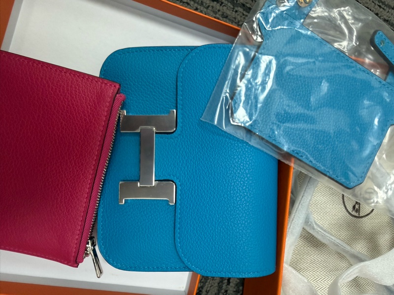 Hermes Constance slim 佛羅里達藍撞墨西哥粉 副廠背帶-4