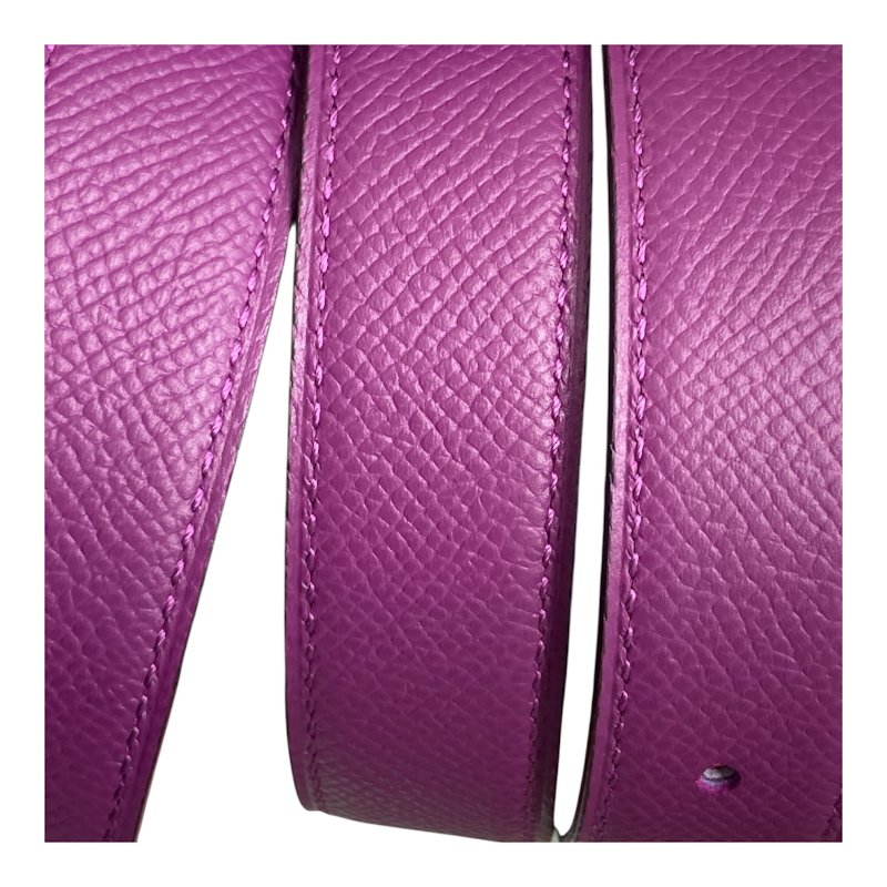 HERMES 愛馬仕 U刻印 H BELT 皮帶 80CM 紫×桃紅 雙色 金釦-6