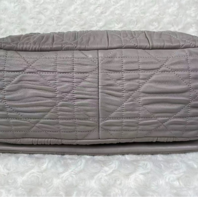 Dior Beige Cannage Quilted  Large Flap Shoulder Bag-2