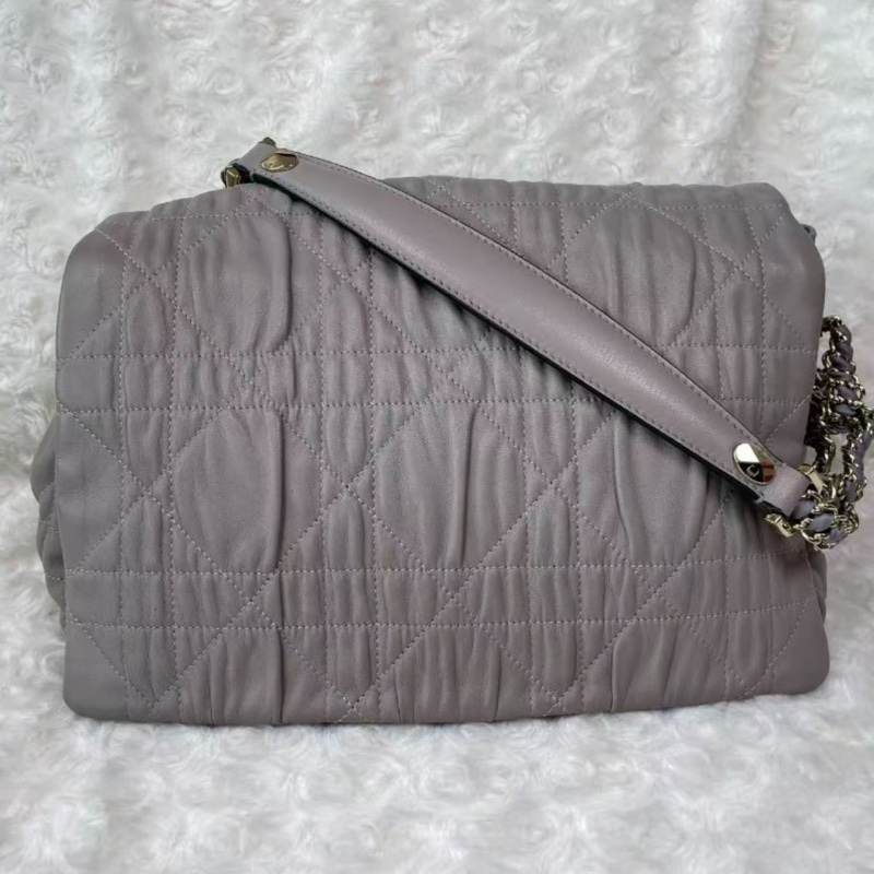 Dior Beige Cannage Quilted  Large Flap Shoulder Bag-6