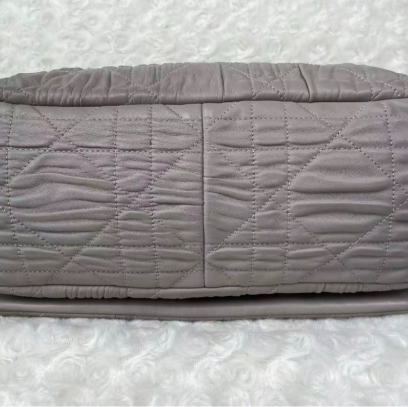 Dior Beige Cannage Quilted  Large Flap Shoulder Bag-7