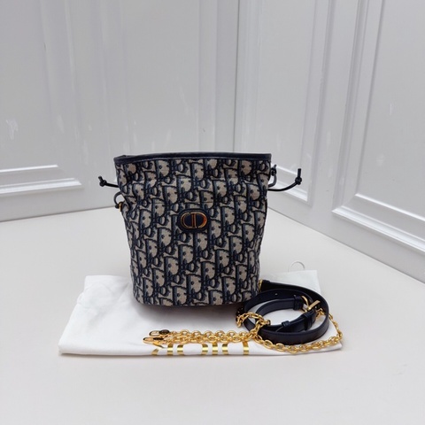 99新迪奧/Dior 30 Montaigne 迷你鏈條抽繩水桶包