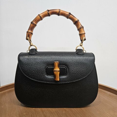 Gucci Vintage Bamboo bag 黑色竹節手挽肩背兩用袋