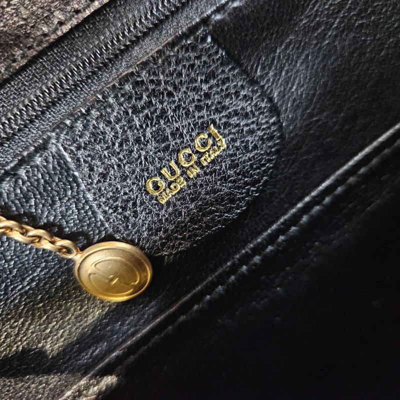 Gucci Vintage Bamboo bag 黑色竹節手挽肩背兩用袋-6