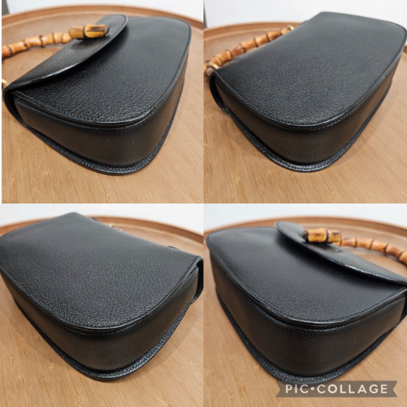Gucci Vintage Bamboo bag 黑色竹節手挽肩背兩用袋-7