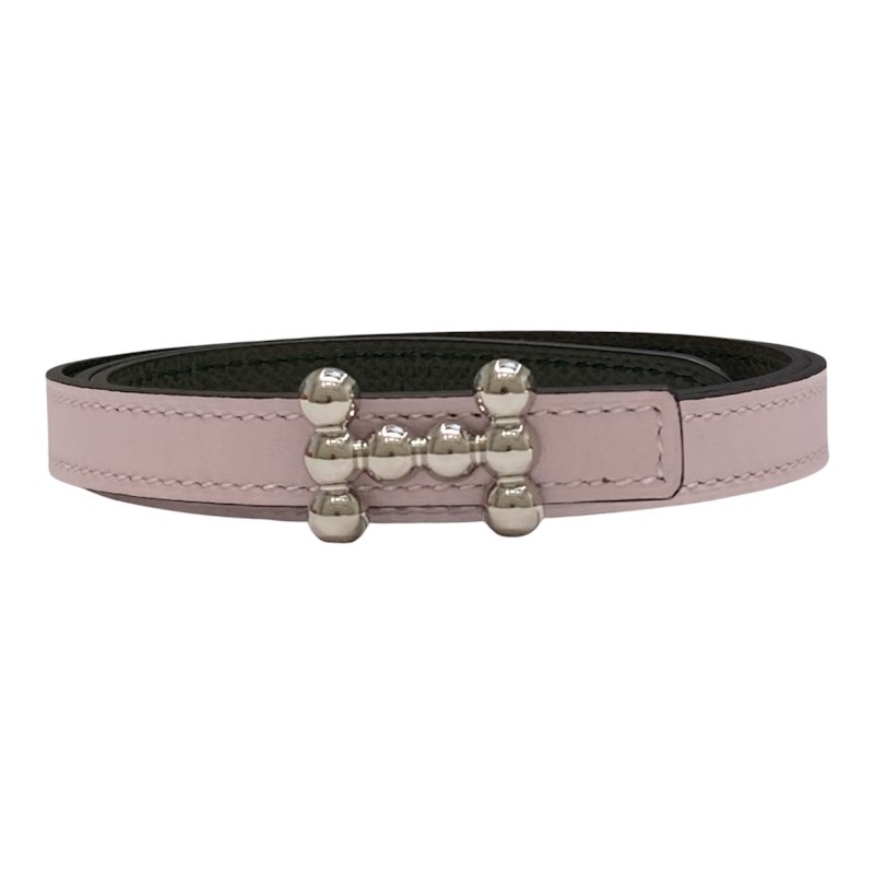 HERMES 愛馬仕 U刻 BELT 細皮帶 70CM 夢幻紫 銀釦-0