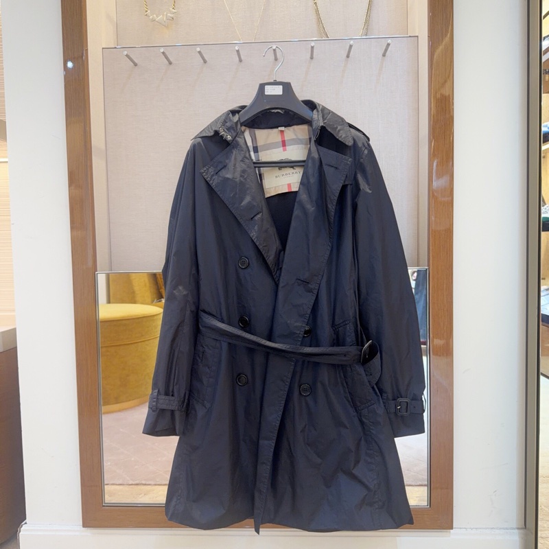 98新 BURBERRY 輕薄雙排扣中長款風衣-0
