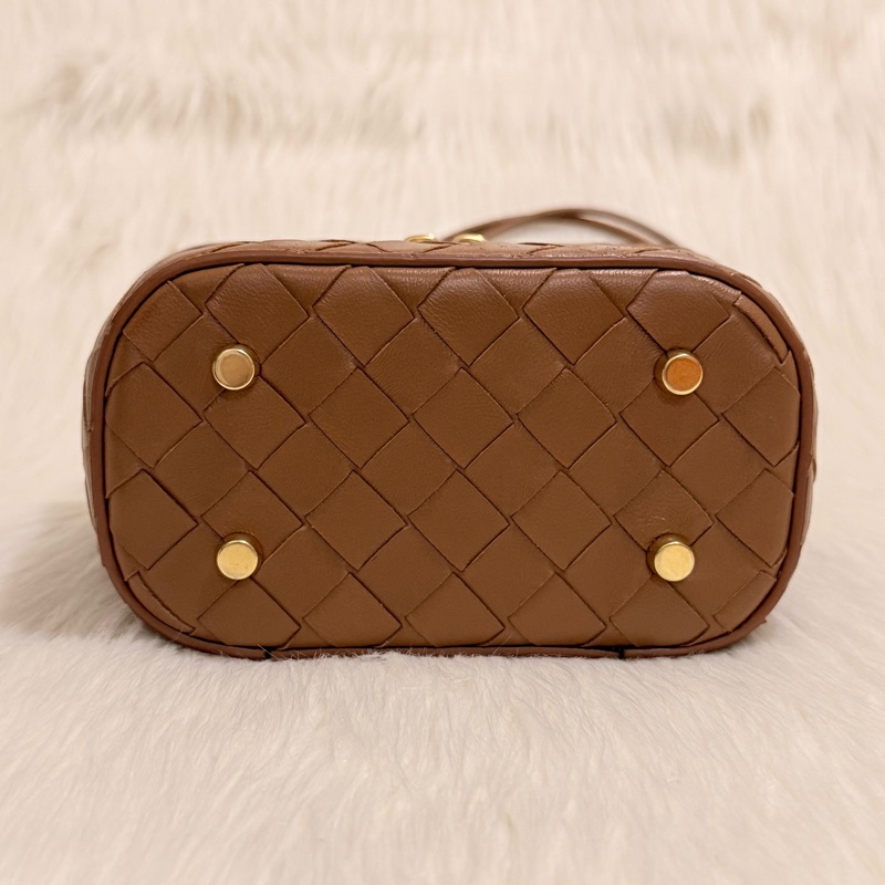BottegaVenata★ BV金棕色編織化妝箱包vanity bag/相機包-5