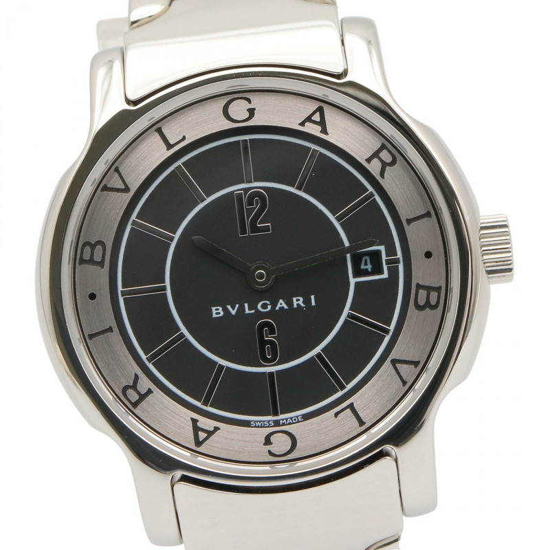 黑色錶盤 不鏽鋼 Solotempo 腕錶【BVLGARI 寶格麗】 ST29S-2