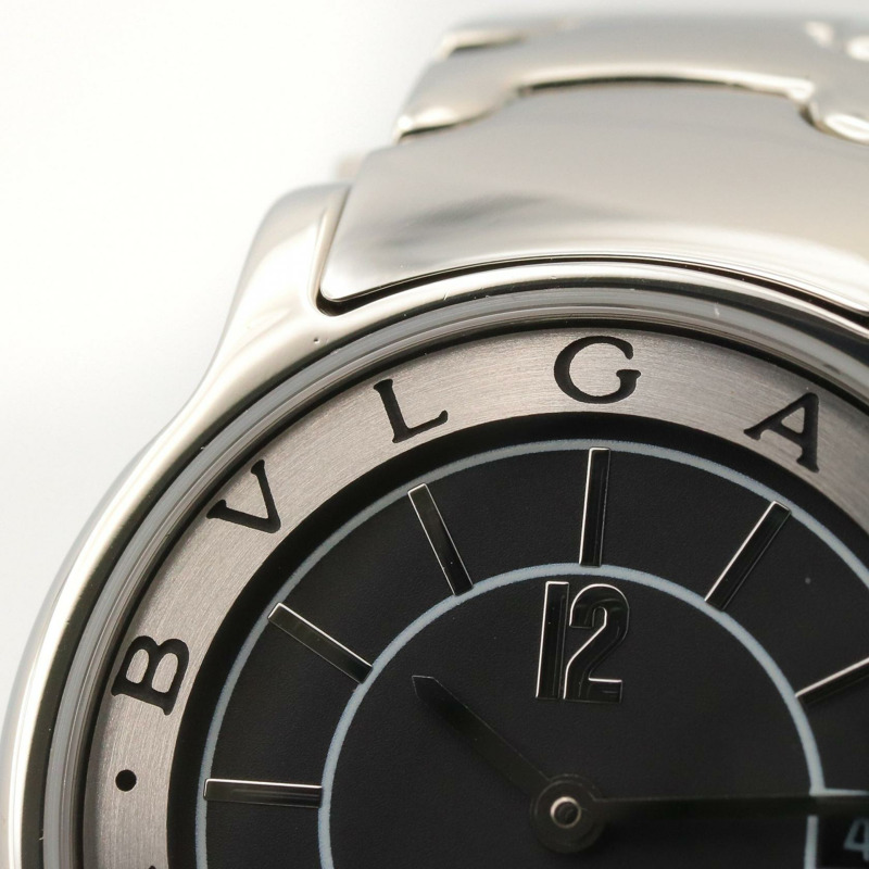 黑色錶盤 不鏽鋼 Solotempo 腕錶【BVLGARI 寶格麗】 ST29S-11