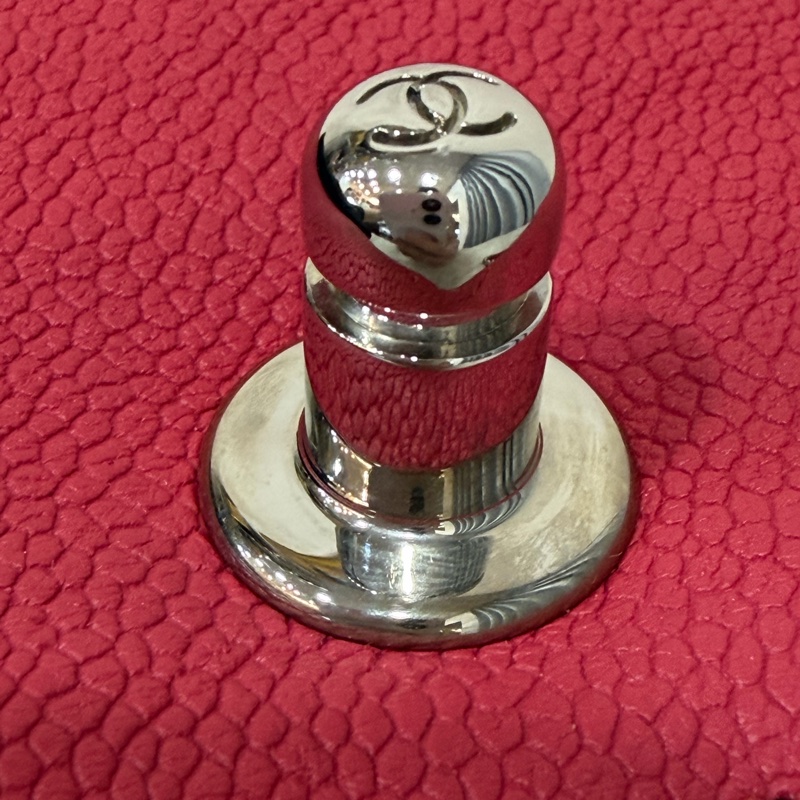 CHANEL A67085 櫻桃色 荔枝皮 銀鍊 mini BOY 肩背包側背包斜背包兩用包-50