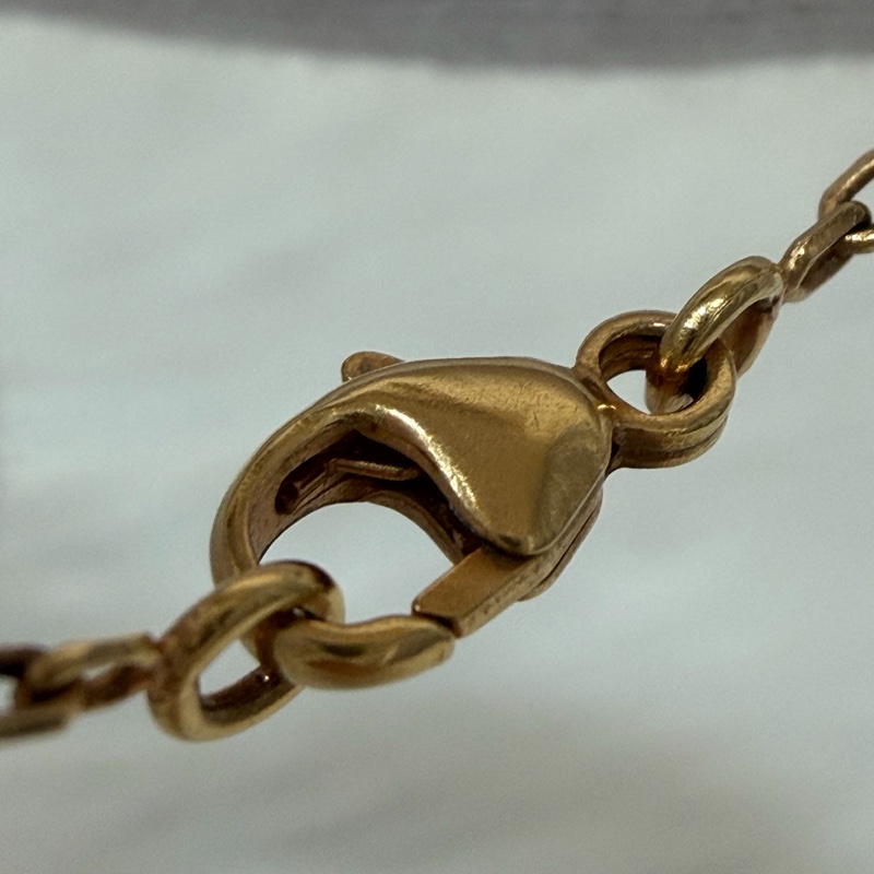 HERMES 經典 白琺瑯  金色 橢圓 立體 POP H LOGO 項鍊-6