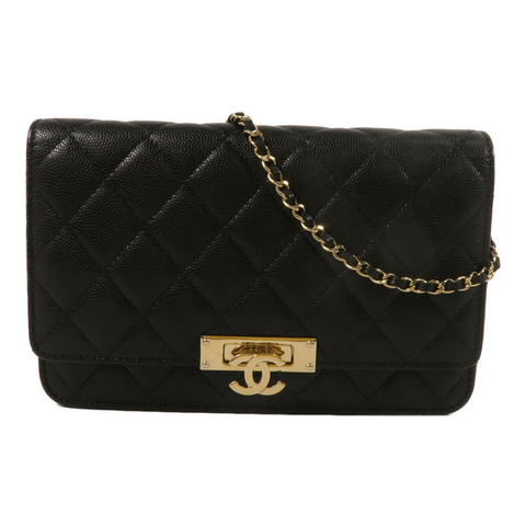 CHANEL 牛皮皮革Golden Class Double CC Wallet On Chain鏈帶肩背袋