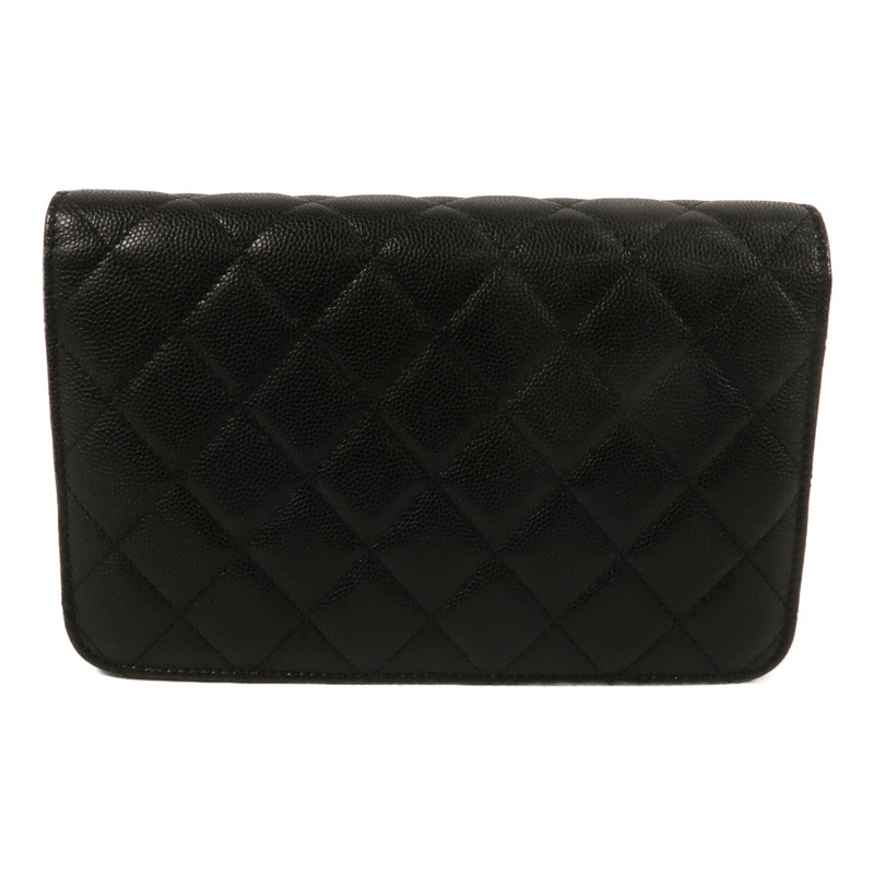 CHANEL 牛皮皮革Golden Class Double CC Wallet On Chain鏈帶肩背袋-2