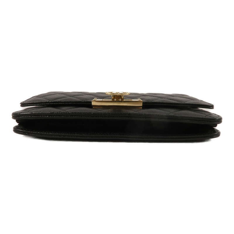 CHANEL 牛皮皮革Golden Class Double CC Wallet On Chain鏈帶肩背袋-3