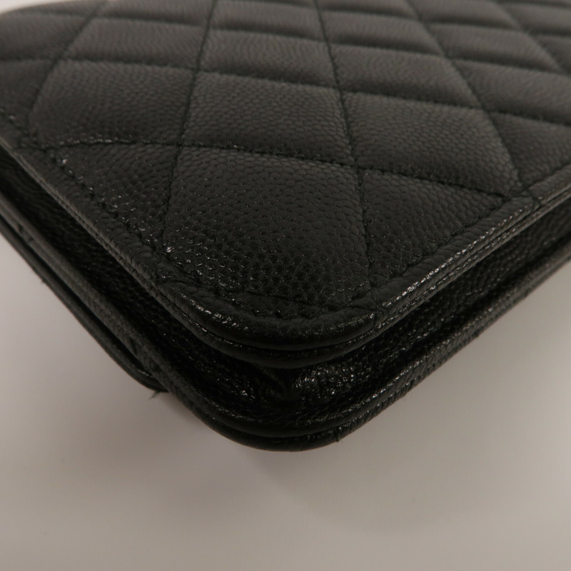 CHANEL 牛皮皮革Golden Class Double CC Wallet On Chain鏈帶肩背袋-13