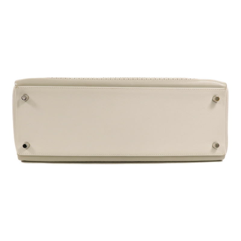 HERMES Swift皮革Ghillies Kelly 35手挽肩背兩用袋Blanc/Gris Perle-3