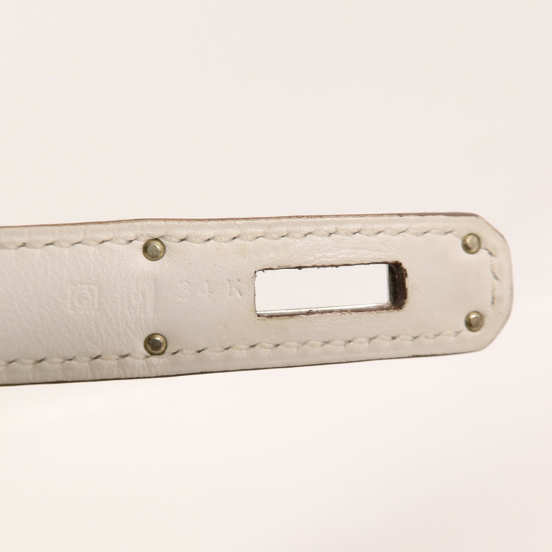 HERMES Swift皮革Ghillies Kelly 35手挽肩背兩用袋Blanc/Gris Perle-6