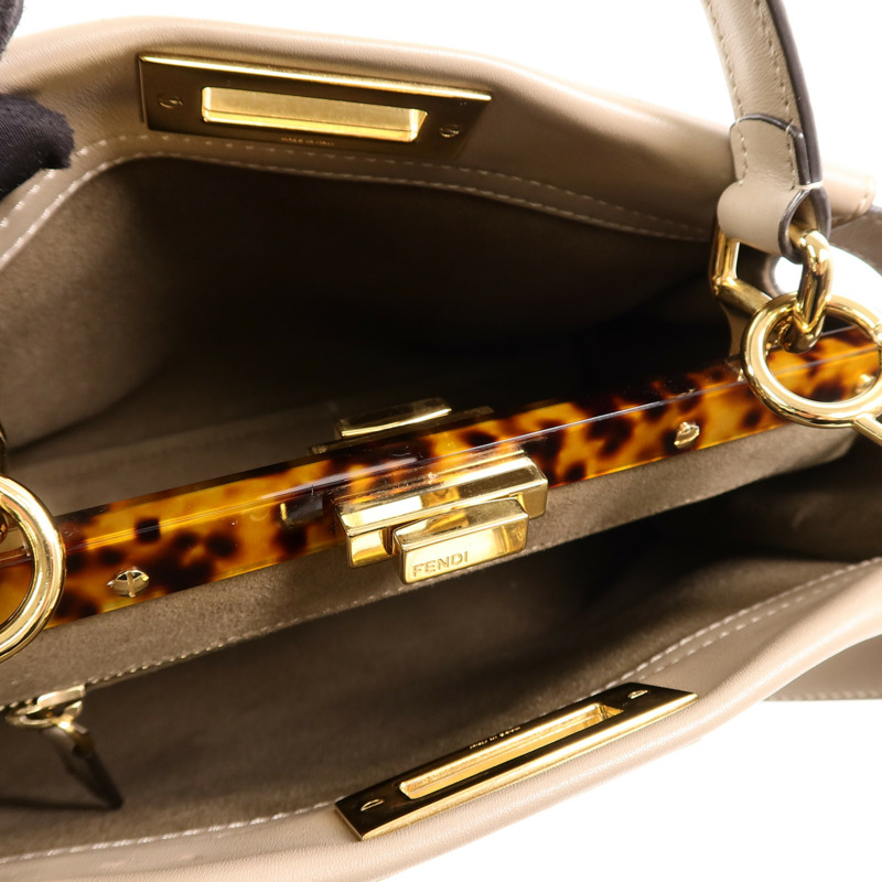 FENDI 牛皮皮革Peekaboo Medium手挽肩背兩用袋-4