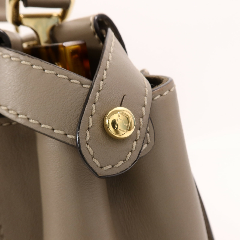 FENDI 牛皮皮革Peekaboo Medium手挽肩背兩用袋-15