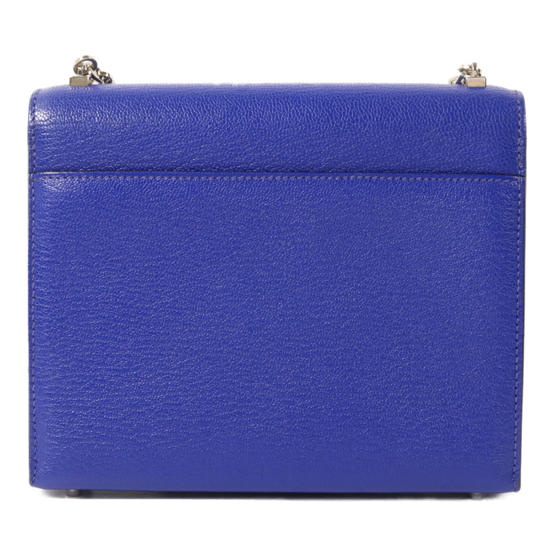 HERMES Chevre皮革Verron Mini鏈帶肩背袋Bleu Electrique-1