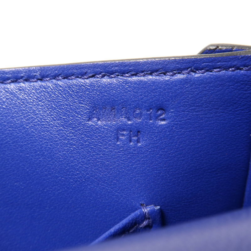 HERMES Chevre皮革Verron Mini鏈帶肩背袋Bleu Electrique-6
