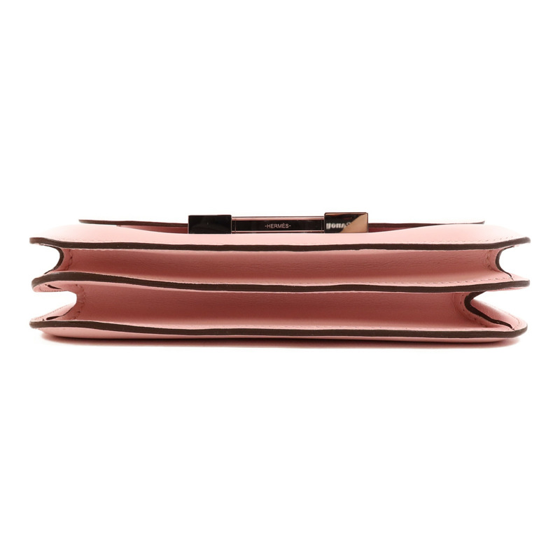 HERMES Swift皮革Constance Mini肩背袋Rose Sakura-3