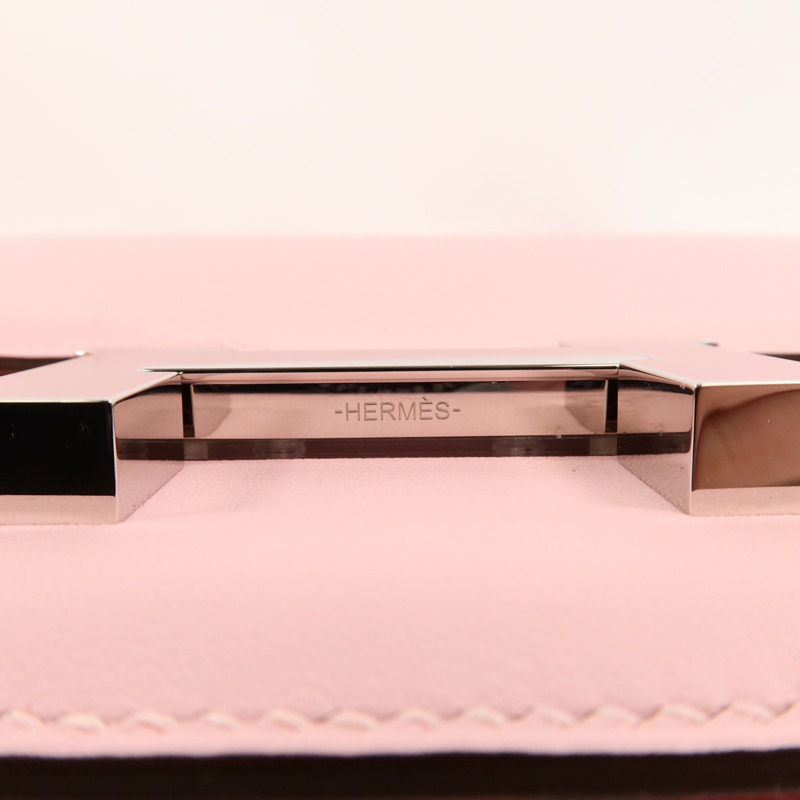 HERMES Swift皮革Constance Mini肩背袋Rose Sakura-9