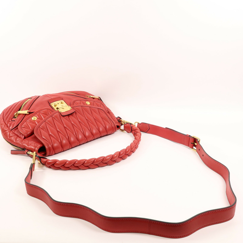 Miu Miu 羊皮皮革2 Way Shoulder手挽肩背兩用袋-7