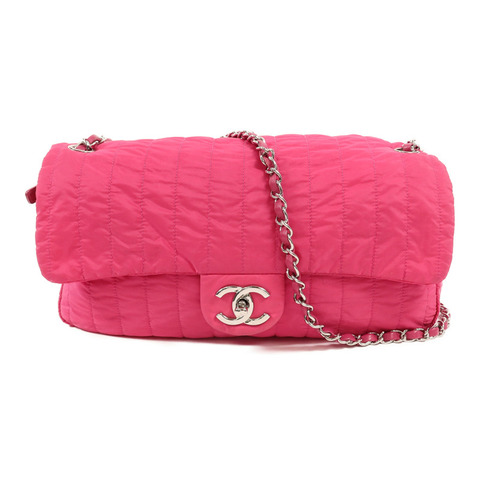 CHANEL 尼龍Soft Shell Flap Bag鏈帶肩背袋