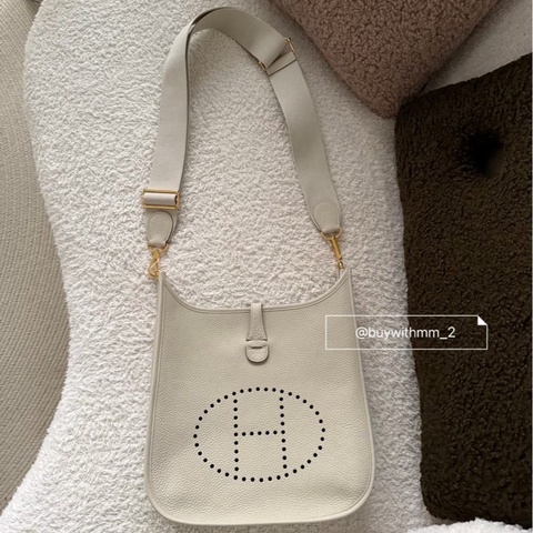 現貨💎愛馬仕 Evelyne 29 冰川白