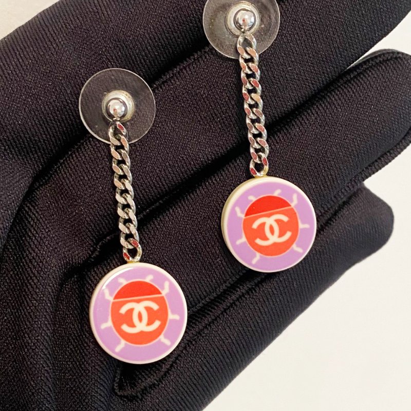 Chanel正品 04P瓢蟲籌碼垂墜耳環ㄒ-2