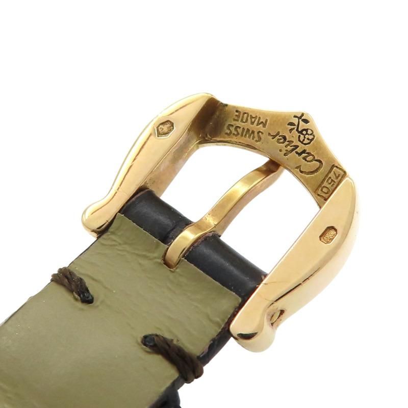 棕色錶盤 3PD鑽框 皮帶 18K玫瑰金 Love 腕錶【Cartier 卡地亞】 WE801131-9