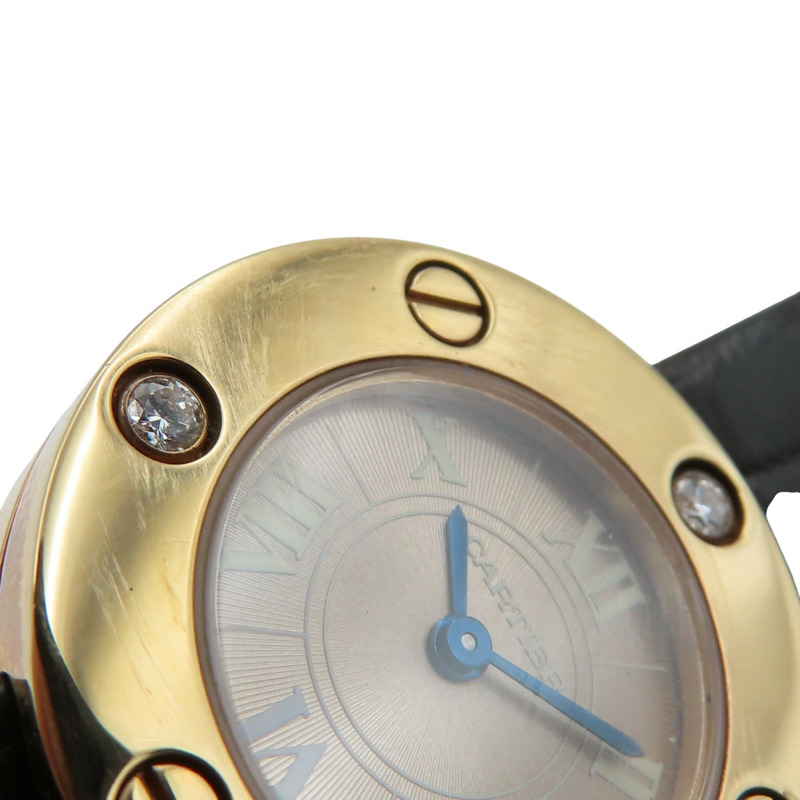 棕色錶盤 3PD鑽框 皮帶 18K玫瑰金 Love 腕錶【Cartier 卡地亞】 WE801131-13