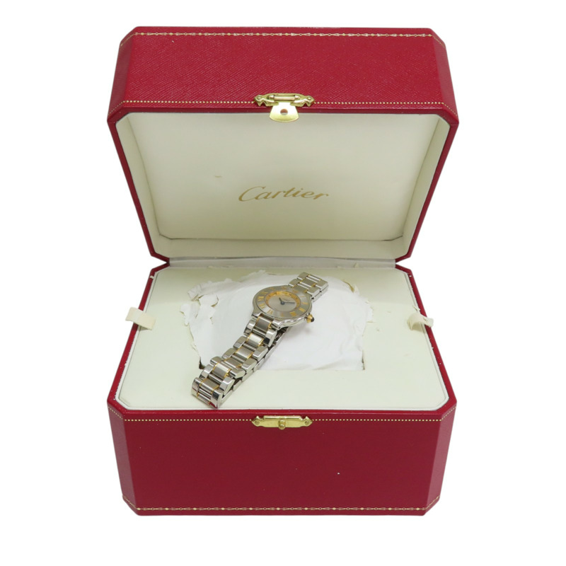 白色錶盤 18K黃金 不鏽鋼 Must 21 腕錶【Cartier 卡地亞】 W10073R6-12