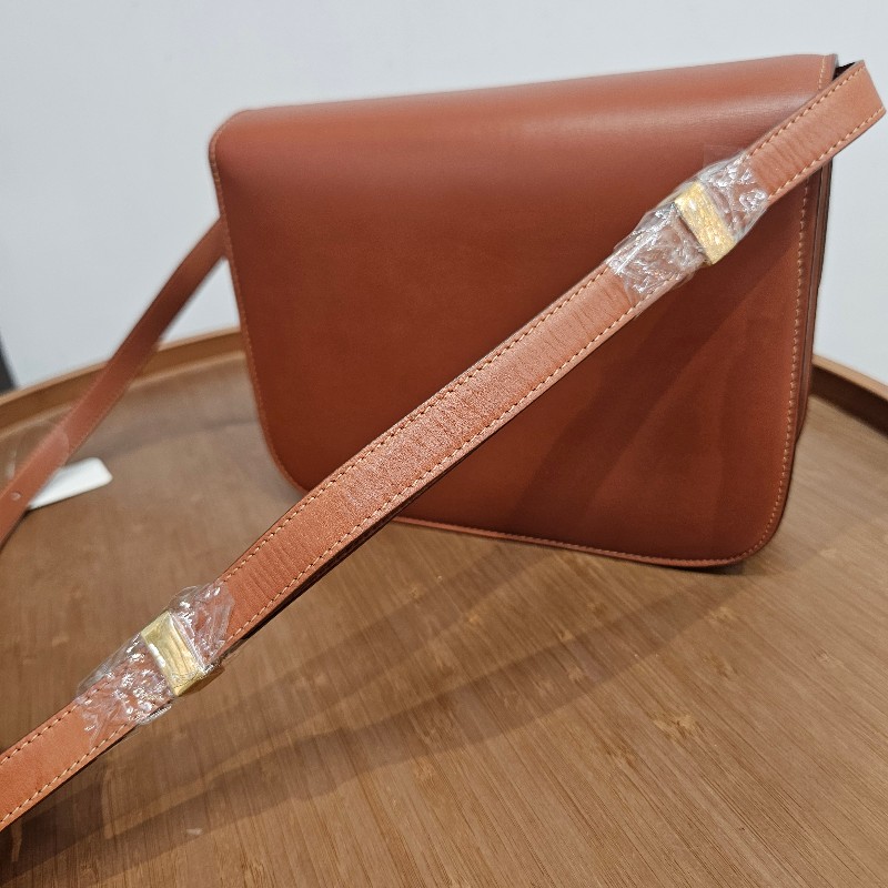 CELINE Classic Box Bag Medium焦糖金扣-2
