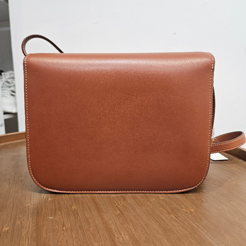 CELINE Classic Box Bag Medium焦糖金扣-4