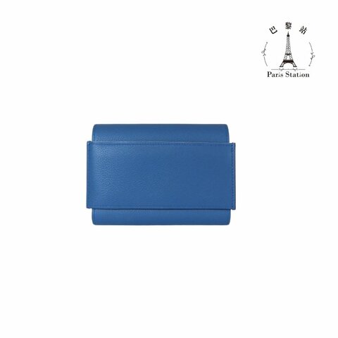 【巴黎站二手名牌專賣店】＊現貨＊HERMES 愛馬仕 真品＊X刻 Passant系列 霧藍色 H穿扣牛皮手拿包