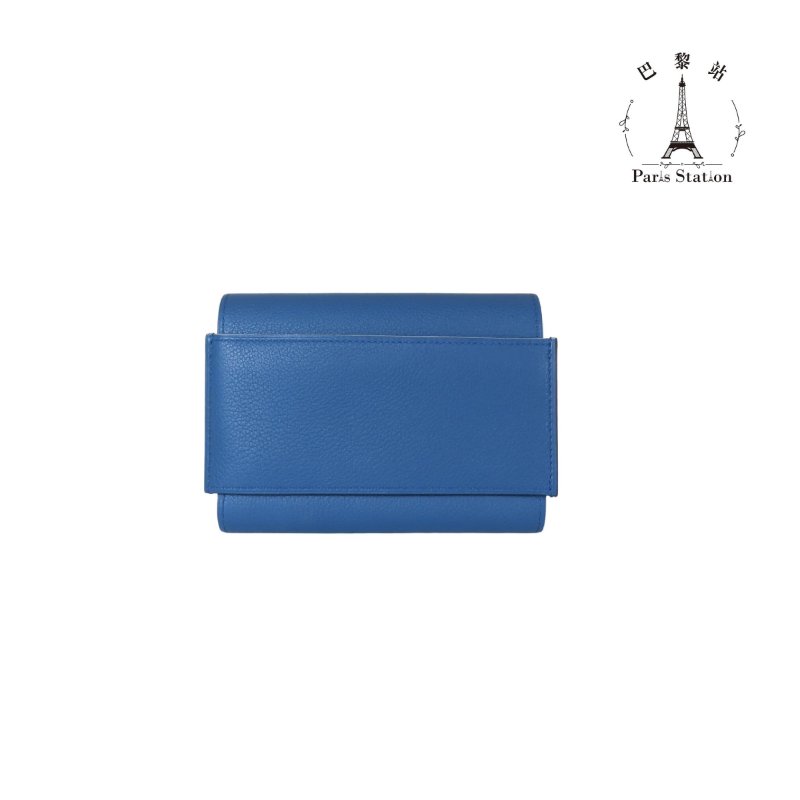 【巴黎站二手名牌專賣店】*現貨*HERMES 愛馬仕 真品*X刻 Passant系列 霧藍色 H穿扣牛皮手拿包-0