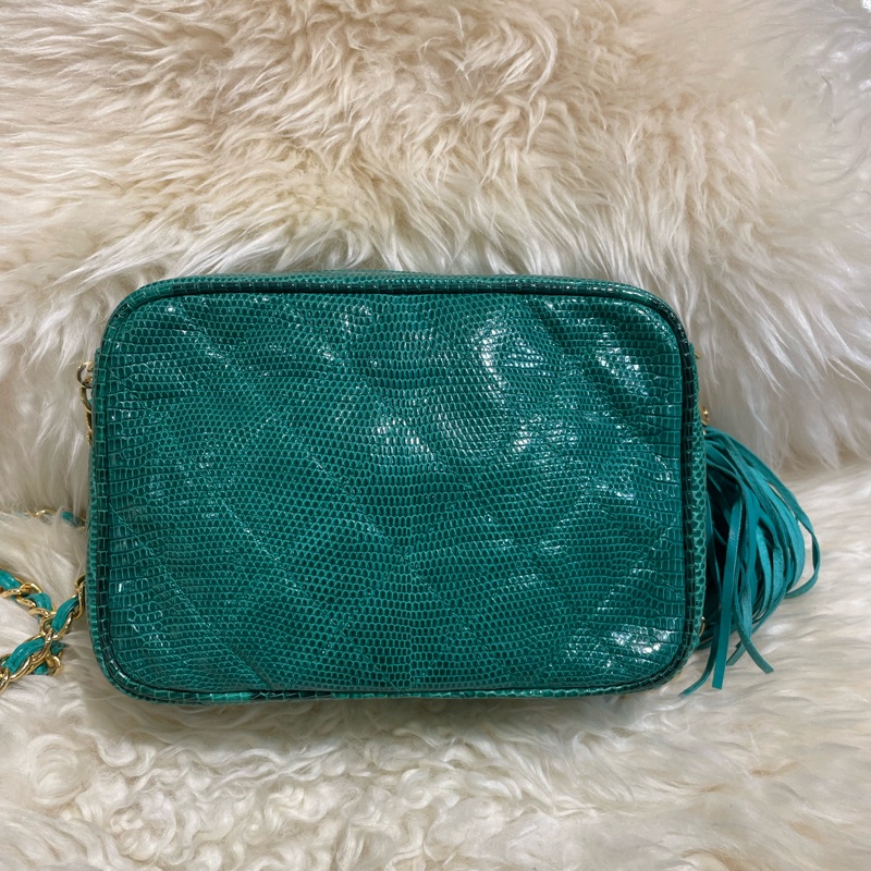 Chanel 中古絕版 稀有蜥蜴皮相機包-1