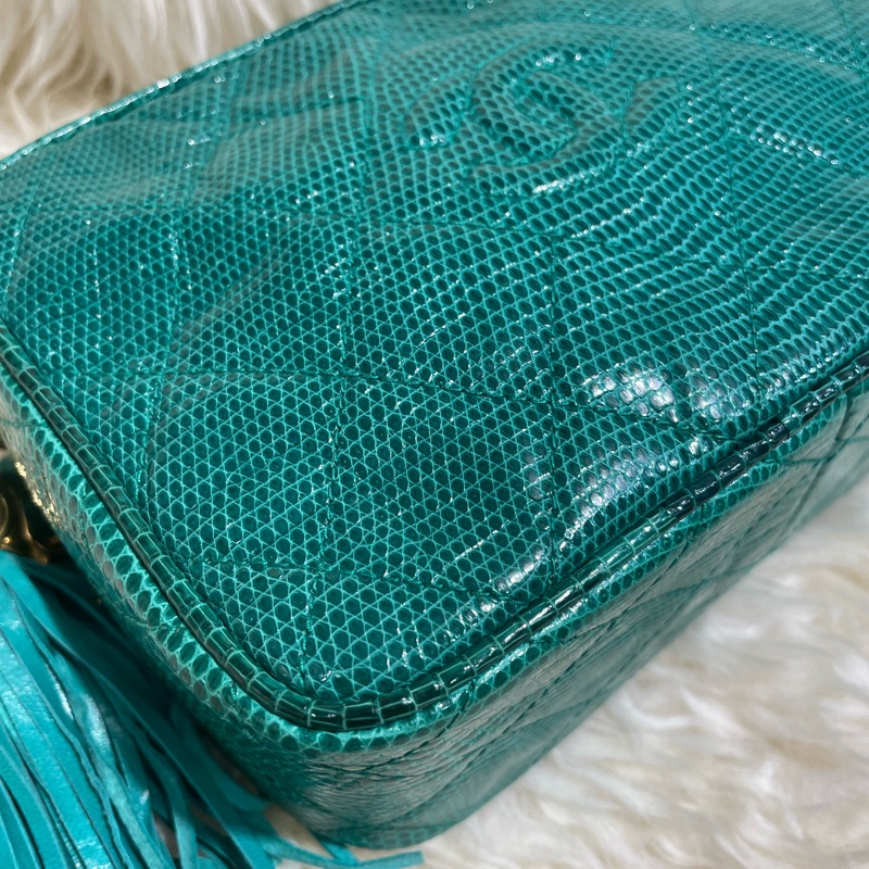 Chanel 中古絕版 稀有蜥蜴皮相機包-2