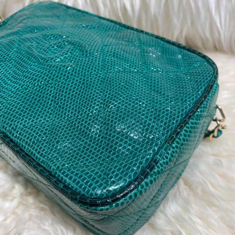 Chanel 中古絕版 稀有蜥蜴皮相機包-3
