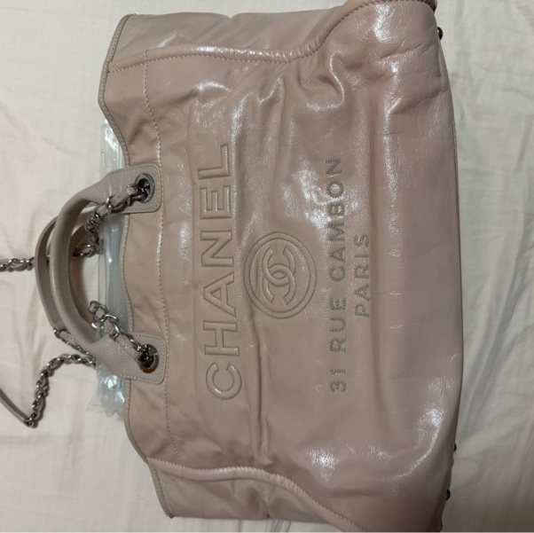 Chanel米色皮革沙灘包-6