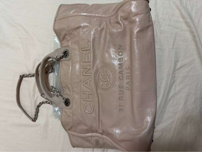Chanel米色皮革沙灘包-19