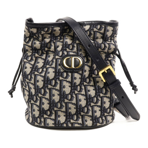 Dior Oblique帆布30 Montaigne Mini Busket鏈帶肩背袋